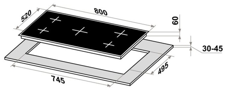 Индукционная варочная панель Maunfeld CVI 804 SF BK Lux