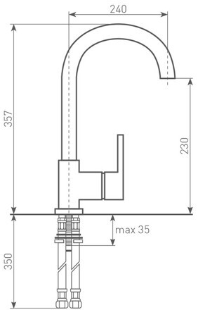 Смеситель для мойки Zigmund & Shtain ZS 1600 млечный путь