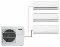 Мульти сплит-система Mitsubishi Electric MSZ-HJ25VA-ER1×3 / MXZ-3HJ50VA-ER1