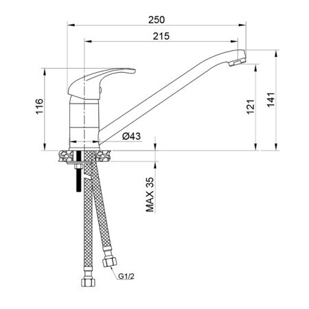 Смеситель для кухни WesnaArt Listok LIS01-130